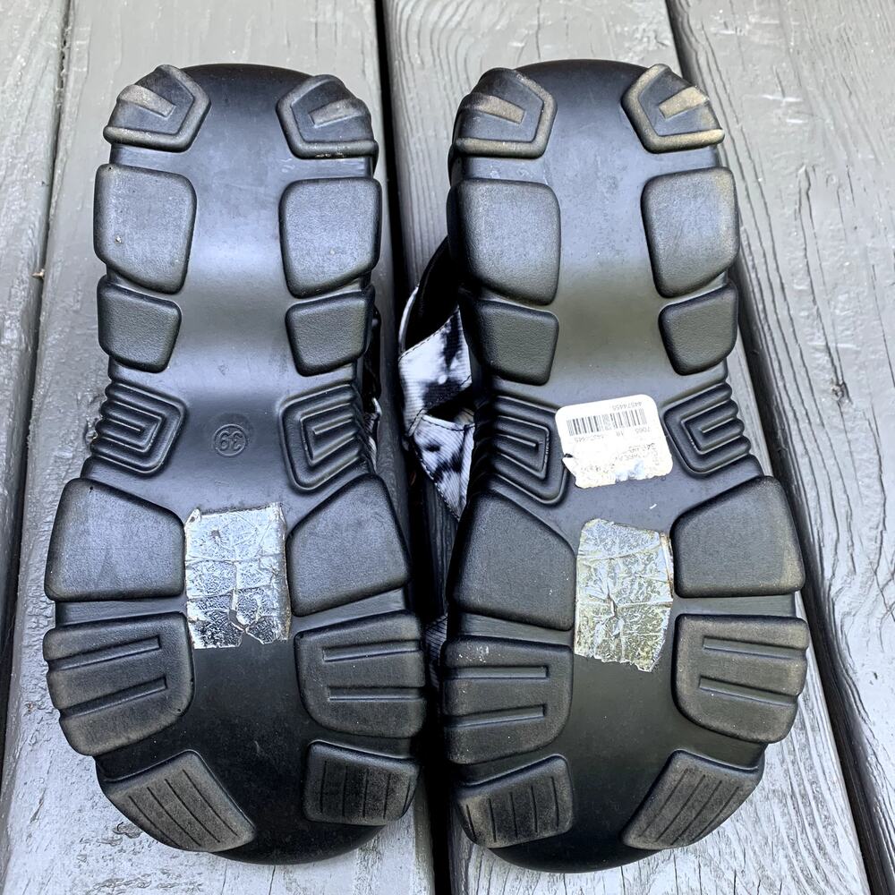 Yoki Platform Sandals Black White Tie Dye Size 39 US 8.5 - Picture 6 of 8